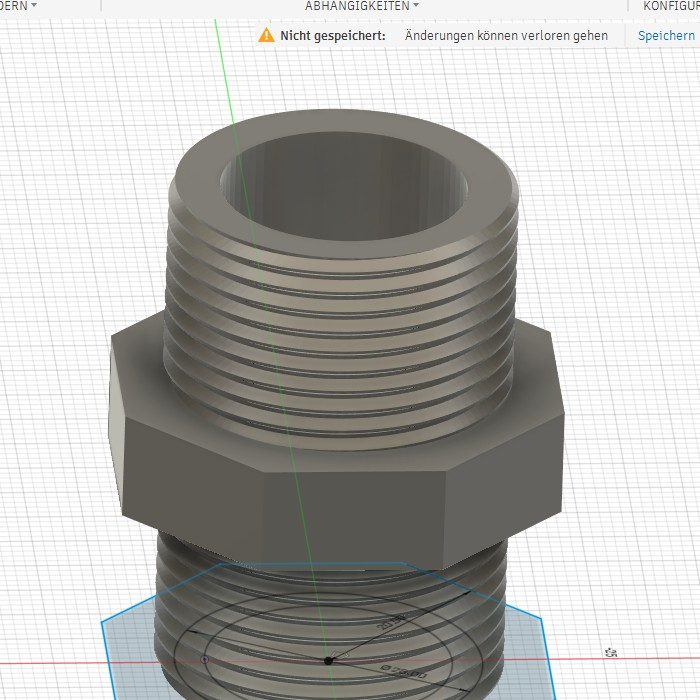 CAD-Konstruktion des Adapters in Fusion 360